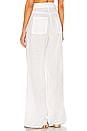 view 3 of 4 Linen High Waist Wide Leg Pant in White