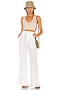 view 4 of 4 Linen High Waist Wide Leg Pant in White