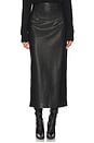 view 1 of 6 Leather Hi-waist Curve Skirt in Black