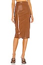 view 1 of 4 Vegan Leather Midi Pencil Skirt in Cognac