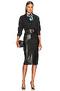 view 4 of 4 Vegan Leather Pencil Skirt in Black
