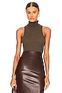 view 1 of 4 Cashmere Halter Turtleneck in Olive Drab