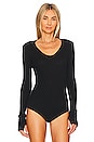 view 2 of 5 Cashmere U Neck Long Sleeve Bodysuit in Black