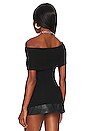 view 3 of 4 Silk Knit Off Shoulder Top in Black