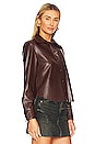 view 2 of 4 Vegan Leather Shirt in Chocolate
