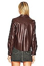 view 3 of 4 Vegan Leather Shirt in Chocolate