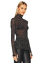 view 2 of 4 Mesh Turtleneck in Black Dot