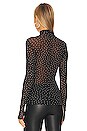 view 3 of 4 Mesh Turtleneck in Black Dot