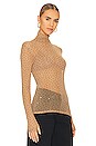 view 2 of 4 Mesh Turtleneck in Khaki Dot