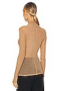 view 3 of 4 Mesh Turtleneck in Khaki Dot