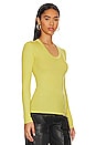 view 2 of 4 Knit Long Sleeve Fitted U Top in Acid