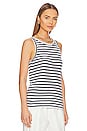 view 2 of 4 Easy Tank in White & Black Stripe
