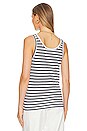 view 3 of 4 Easy Tank in White & Black Stripe