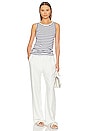 view 4 of 4 Easy Tank in White & Black Stripe