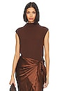 view 1 of 4 Sleeveless Knit Turtleneck Top in Saddle Brown