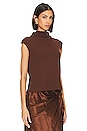 view 2 of 4 Sleeveless Knit Turtleneck Top in Saddle Brown