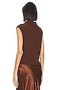 view 3 of 4 Sleeveless Knit Turtleneck Top in Saddle Brown