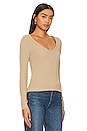 view 2 of 4 Knit V-neck Top in Khaki