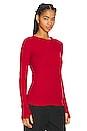 view 2 of 4 Cashmere Easy Cuffed Crew in Red