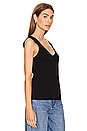 view 2 of 4 Scallop Edge Pointelle Tank in Black