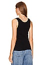 view 3 of 4 Scallop Edge Pointelle Tank in Black