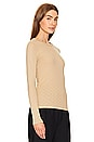 view 2 of 4 Scallop Edge Pointelle Long Sleeve Crew in Tan