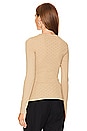 view 3 of 4 Scallop Edge Pointelle Long Sleeve Crew in Tan