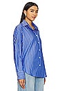 view 2 of 4 Poplin Long Sleeve Shirt in Blue & White