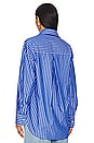 view 3 of 4 Poplin Long Sleeve Shirt in Blue & White
