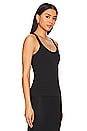 view 2 of 4 Linen Knit Strappy Tank in Black