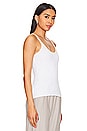 view 2 of 4 Linen Knit Strappy Tank in White