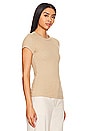 view 2 of 4 Scallop Edge Pointelle Cap Sleeve in Tan