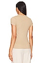 view 3 of 4 Scallop Edge Pointelle Cap Sleeve in Tan
