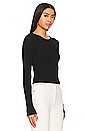 view 2 of 4 Silk Knit Long Sleeve Tuck Top in Black