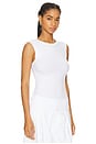 view 2 of 4 Stretch Silk Knit Sleeveless Tank in White