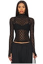 view 1 of 4 Lace Long Sleeve Turtleneck in Black