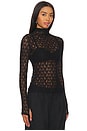 view 2 of 4 Lace Long Sleeve Turtleneck in Black