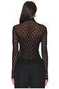 view 3 of 4 Lace Long Sleeve Turtleneck in Black