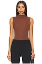 view 1 of 4 Silk Knit Rib Sleeveless Mockneck in Nutshell