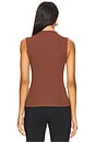 view 3 of 4 Silk Knit Rib Sleeveless Mockneck in Nutshell