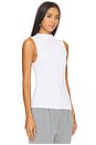 view 2 of 4 Silk Knit Rib Sleeveless Mockneck in White