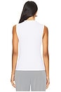 view 3 of 4 Silk Knit Rib Sleeveless Mockneck in White