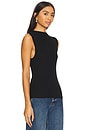 view 2 of 4 Silk Sweater Rib Sleeveless Mockneck in Black