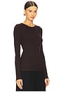 view 2 of 4 Silk Knit Long Sleeve Crew in Brown