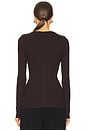 view 3 of 4 Silk Knit Long Sleeve Crew in Brown