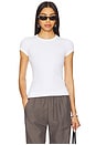 view 1 of 4 Cap Sleeve Crew Tee in White