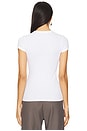 view 3 of 4 Cap Sleeve Crew Tee in White