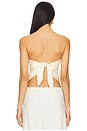 view 3 of 4 Fluid Twill Scarf Top in Antique Cream
