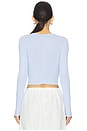 view 3 of 4 Supima Baby Long Sleeve Cropped Top in Light Blue