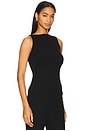 view 2 of 4 Silk Knit Sleeveless Boatneck Top in Black
